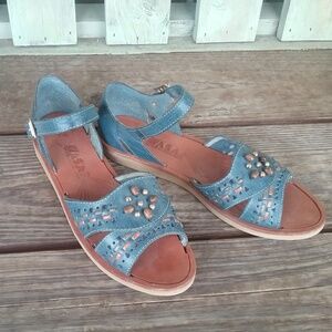 A.S.A.P. Denim Blue Leather Shoes Size 7